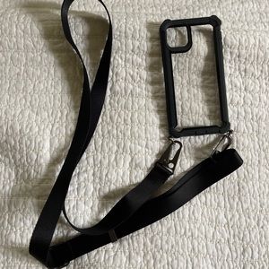 Apple I phone 11 max plus case and lanyard